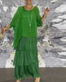 Women's Elegant Long Dress Fashion Round Neck Bat Sleeve Cake Dresses For Women Spring and summer Robe Looes Plus Size 4XL - Lootquake