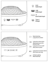 Enceintes portables Bluetooth 5.3 avec lampe respiratoire, caisson de basses audio Hi-Fi 3D, haut-parleur d'extérieur, caisson de basses surround