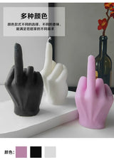 1pc White/Black Creative Candles Middle Finger Shaped Gesture Scented Candles Niche Funny Quirky Gifts Home Decoration Ornaments