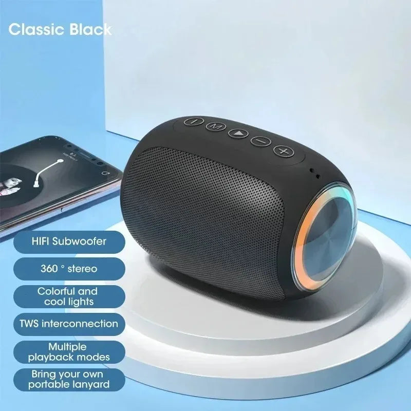 Altavoz Bluetooth rosa con potentes funciones, altavoz portátil Bluetooth para exteriores, resistente al agua, graves de 10 W, compatible con tarjeta TF