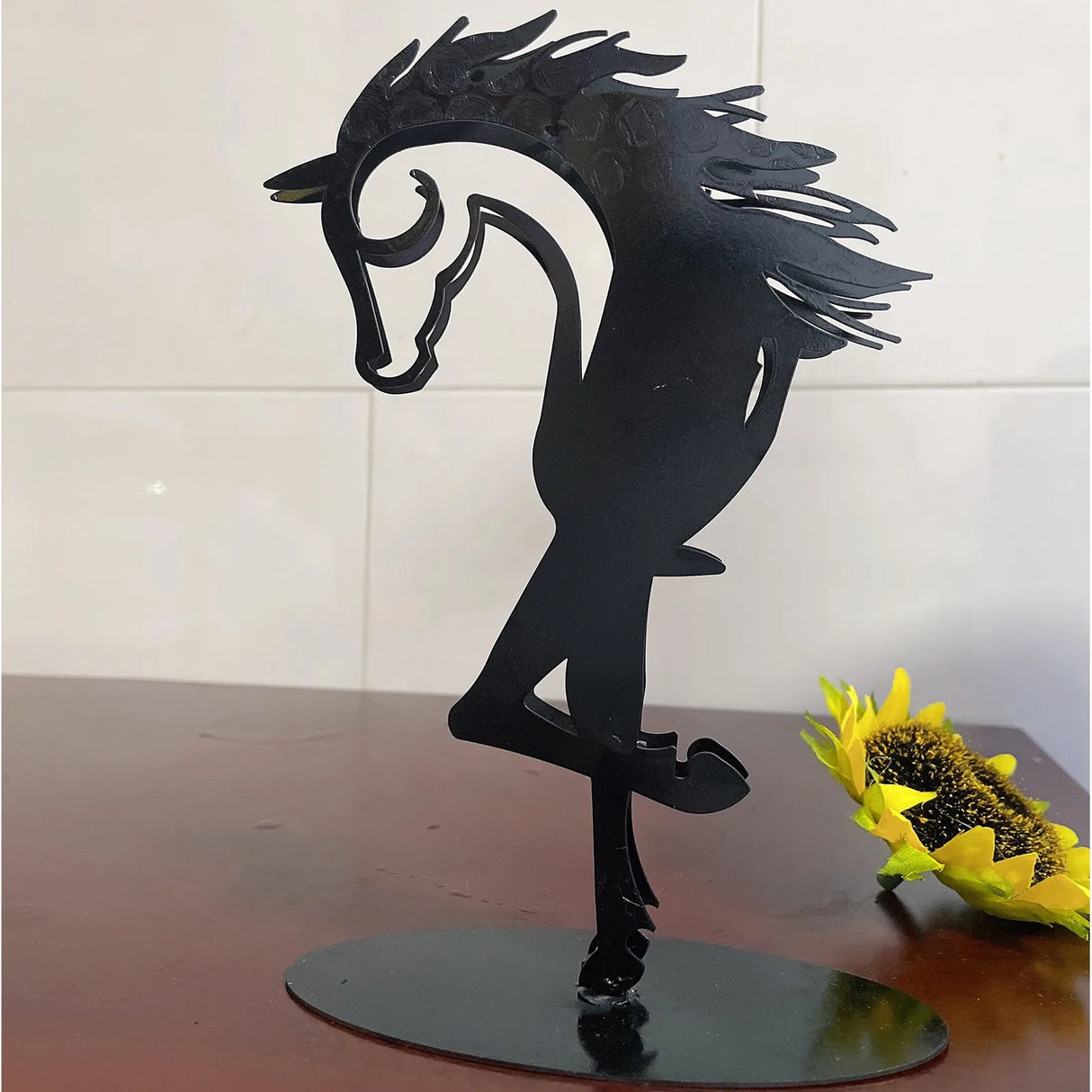 Kiss-Horse Sculpture Modern Statue Rustic Metal Art Men Gift Horse Decor Simple And Classic Design Ornaments