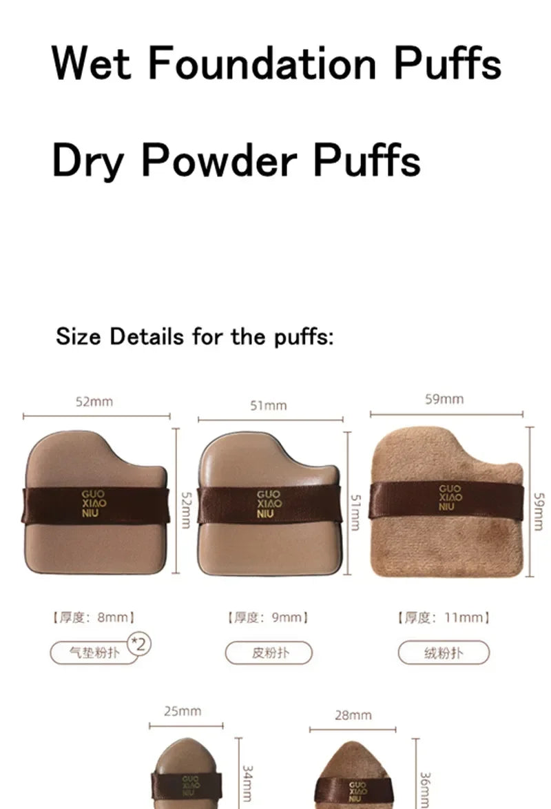 GUOXIAONIU 6PCS Makeup Blender Puffs Loose Powder Foundation BB Cream Cosmetics Applicator Sponge Dry Wet Use Tool
