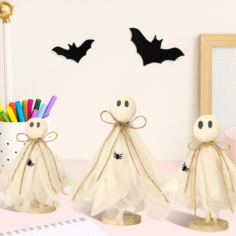 Wooden Crafts Ghost Wooden Stand Spooky Design Unique Ornaments Spooky Wooden Decor Halloween Handmade Decor