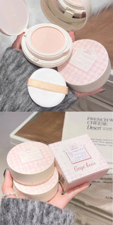 Polvos compactos mate para rostro, control de aceite, cobertura total natural, hidratante, blanqueador, base de maquillaje en crema, 2 en 1 cosmético