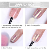 Moonlight Mirror Nail Powder Aurora Silver Glitter Metallic Effect UV Gel Polish for Manicure DIY Nail  Art Design Decoration