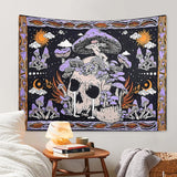 1pc Skeleton mushroom pattern tapestry, moon sun mandala tapestry, room decoration wall hanging