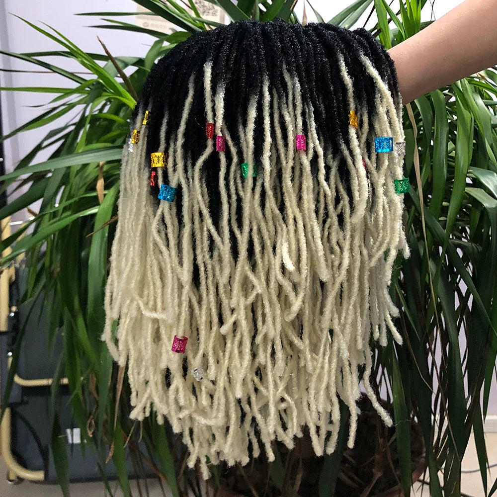 10" Braided Bob Wig | Afro Dreadlock Wig | Curly Ends | Synthetic Crochet Wig | Cosplay