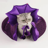 Halloween Pet Costume For Cat Purple Witch Costume Fun Cat Witch Costume Small Dog Outfit Cloak And Hat Set Pet Cos Clothes