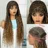 36" Blonde Boho Knotless Braids Wig | Curly Ends | HD Full Lace | Baby Hair