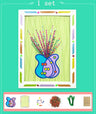 Kids DIY Craft Kit 3D Embossing Kit Photo Frame DIY Making Button Bouquet Boy Girls Interactive Handmade Educational Toy Gift