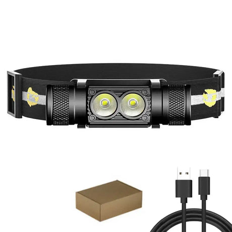 Type-C USB led 1460 lumen headlamp Fishing 18650 headlight Torch Hunting head lamp Camping Headlamp Flashlight head light - Lootquake