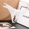 Poblador Sexy Lingerie Women's Panties Crotch Opening Transparent G-strings Thongs Solid Bowknot Underwear for Women Lace Pantys - Lootquake