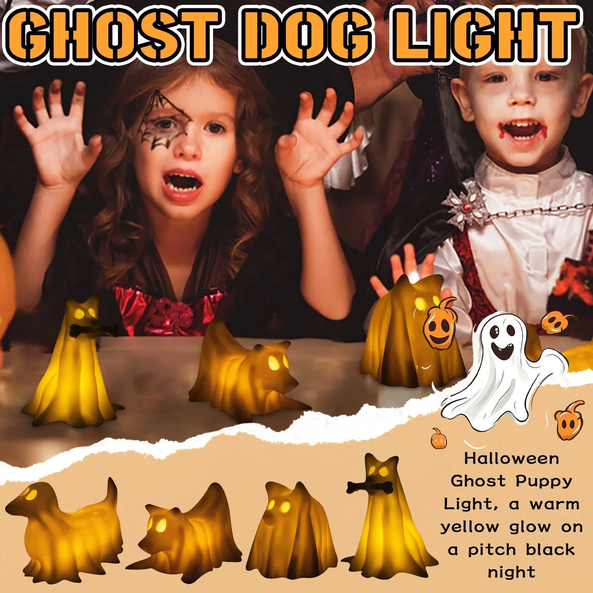 Halloween Night Light Home Decoration Creative Resin Crafts Cute Dog Model New Exquisite Home Decor 2025 Halloween Gifts