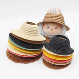 Chapeau Labubu ouvert en paille tissée, accessoire de fête, style campagnard, tenue Labubu pour soirée assise