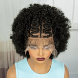 Afro Kinky Curly Cornrow Braids Wig | Transparent Full Lace | Baby Hair