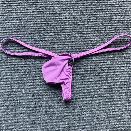 Mini Ice Silk G-string Men Sexy Underwear Low Rise Micro Bikini Trunks Bulge Pouch T-back Thongs Erotic Panties Soft Underpant - Lootquake