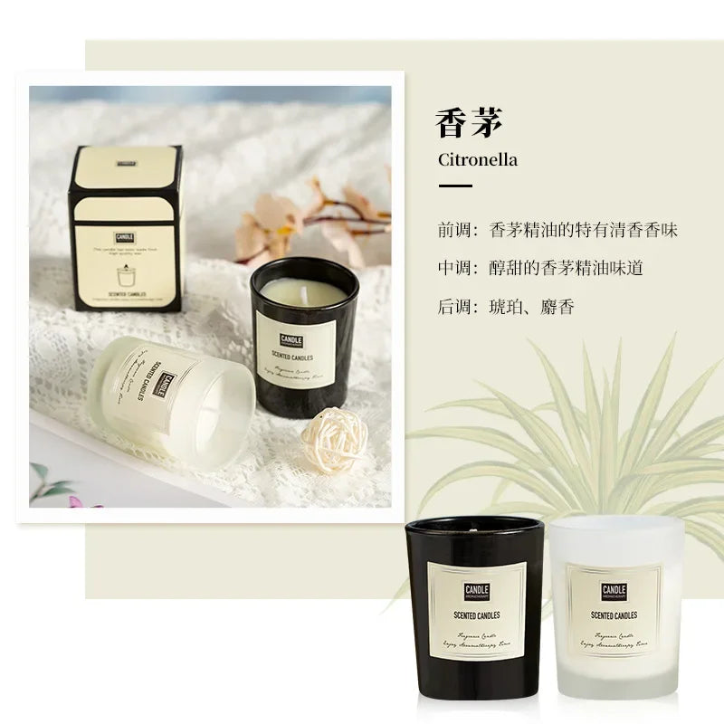 1 vela de aromaterapia con aroma a planta europea moderna para sala de estar, dormitorio, purificación del aire, fragancia duradera, decoración de vasos.