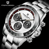 PAGANI DESIGN New Men's Quartz Watch Fashion Ceramic bezel Chronograph 100m Waterproof Men's Stainless Steel Watch - Lootquake