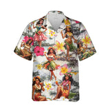 3D Print Hula Girl Graphic Beach Shirts For Men Casual Short Sleeve Hawaiian Dancer Blouses Aloha Beach Button Shirts Mens Tops - Lootquake