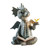 Escultura gigante de resina con forma de dragón para césped, estatua creativa de dragón de fantasía gótica, estatua artística para jardín, patio, decoración de jardín