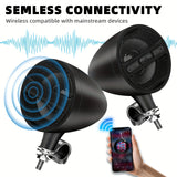 Altavoces Bluetooth para motocicleta, sistema de audio inalámbrico con USB, AUX y reproductor de música MP3.