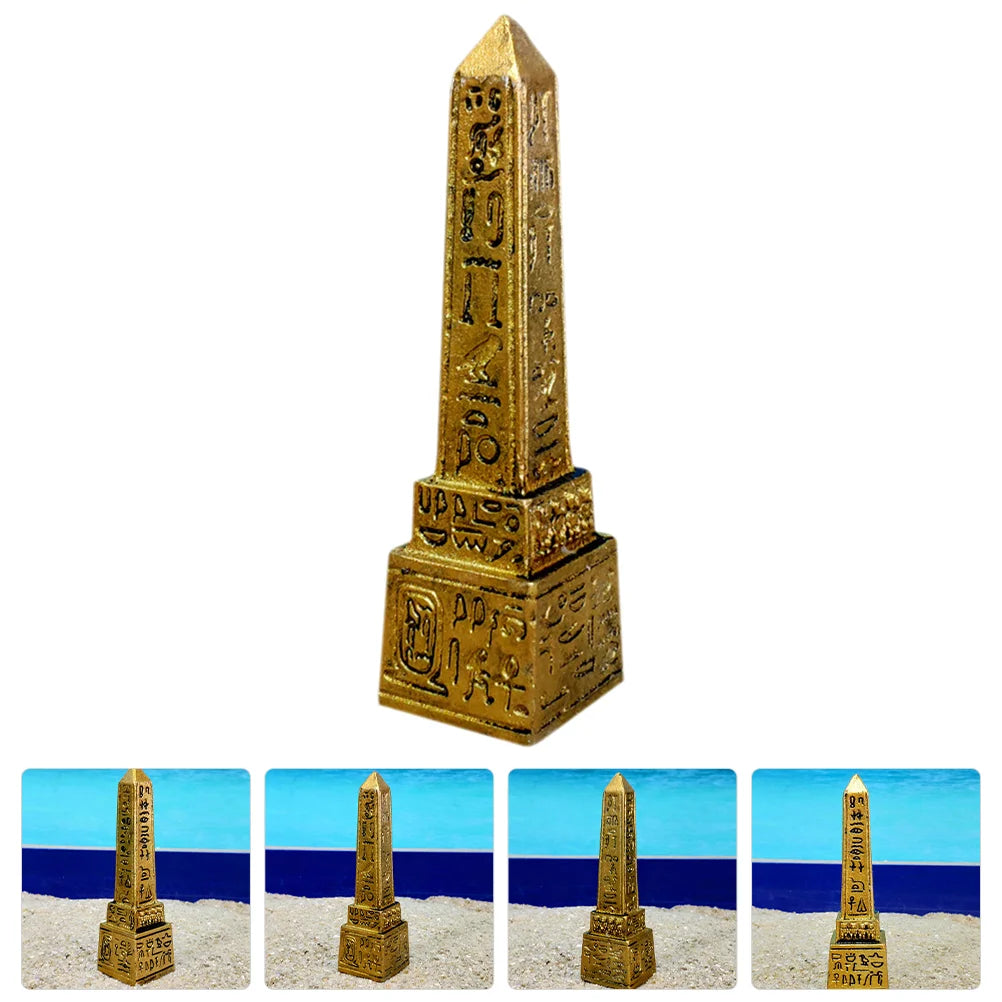Egyptian Tower Figurine Egyptian Obelisk Psychological Sandbox Tower Ornament Figurine Desktop Statue Stele Decorative Statue