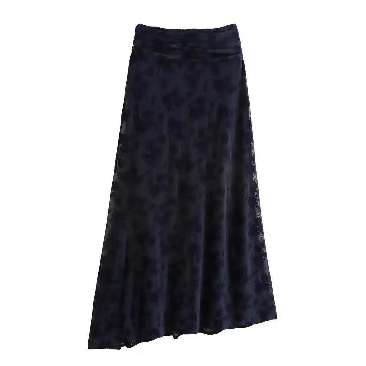 TRAFZA Vintage Casual Chic Women Flocking Suit O-Neck Backless Sleeveless Top Asymmetrical Long Skirt Fashion 2025 Spring Suit - Lootquake