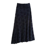 TRAFZA Vintage Casual Chic Women Flocking Suit O-Neck Backless Sleeveless Top Asymmetrical Long Skirt Fashion 2025 Spring Suit - Lootquake