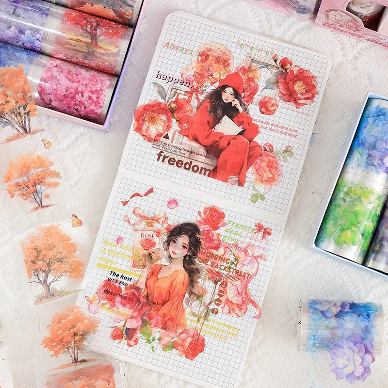Mr. Paper 2Style 6Rolls/box Plant and Flower Landscaping Tape DIY Handbook Scrapbook Album Photo Frame Material