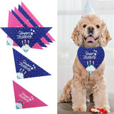 Pañuelo de cumpleaños para perro, niño y niña, suministros para fiesta de cumpleaños de mascotas, baberos triangulares, bufandas, accesorios para perros grandes