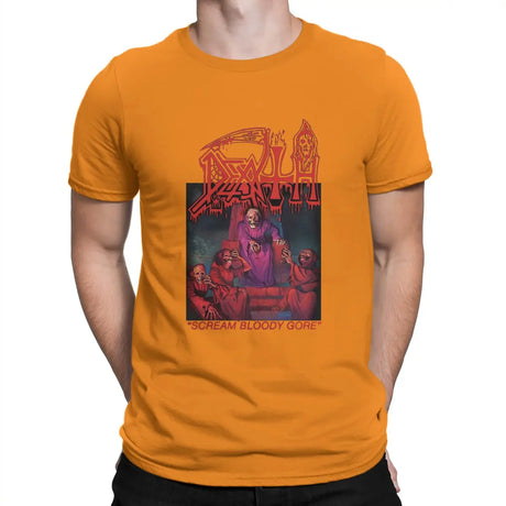 Funny Death Scream Bloody Gore T-Shirt Men Round Neck 100% Cotton T Shirts Sabbath Short Sleeve Tee Shirt Gift Tops - Lootquake