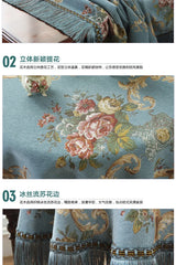 European Retro Style Jacquard Tablecloth Chenille  Tassels Home Furnishings Living Room Decorate Dustproof Round Tablecloth