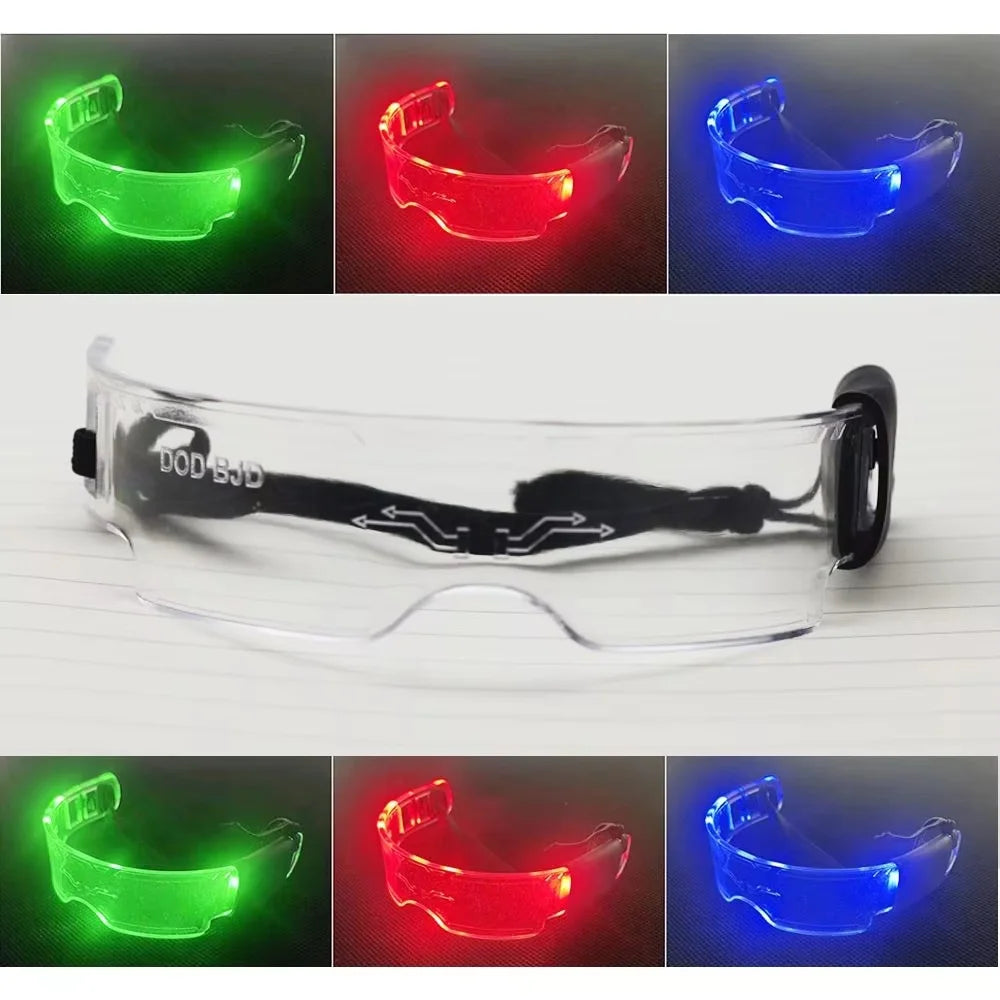 Labubu Bjd Led Punk Glasses Labubu Doll 3-Color Luminous Glasses Cool Night Light Future Technology Glasses Mini Edition