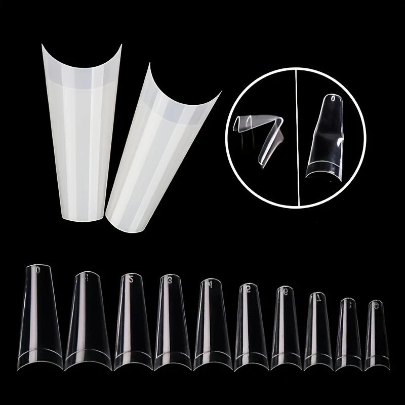 500Pcs False Nail Art Tips French Natural Transparent Coffin False Nails Tips Acrylic Uv Gel Nail Polish Manicure