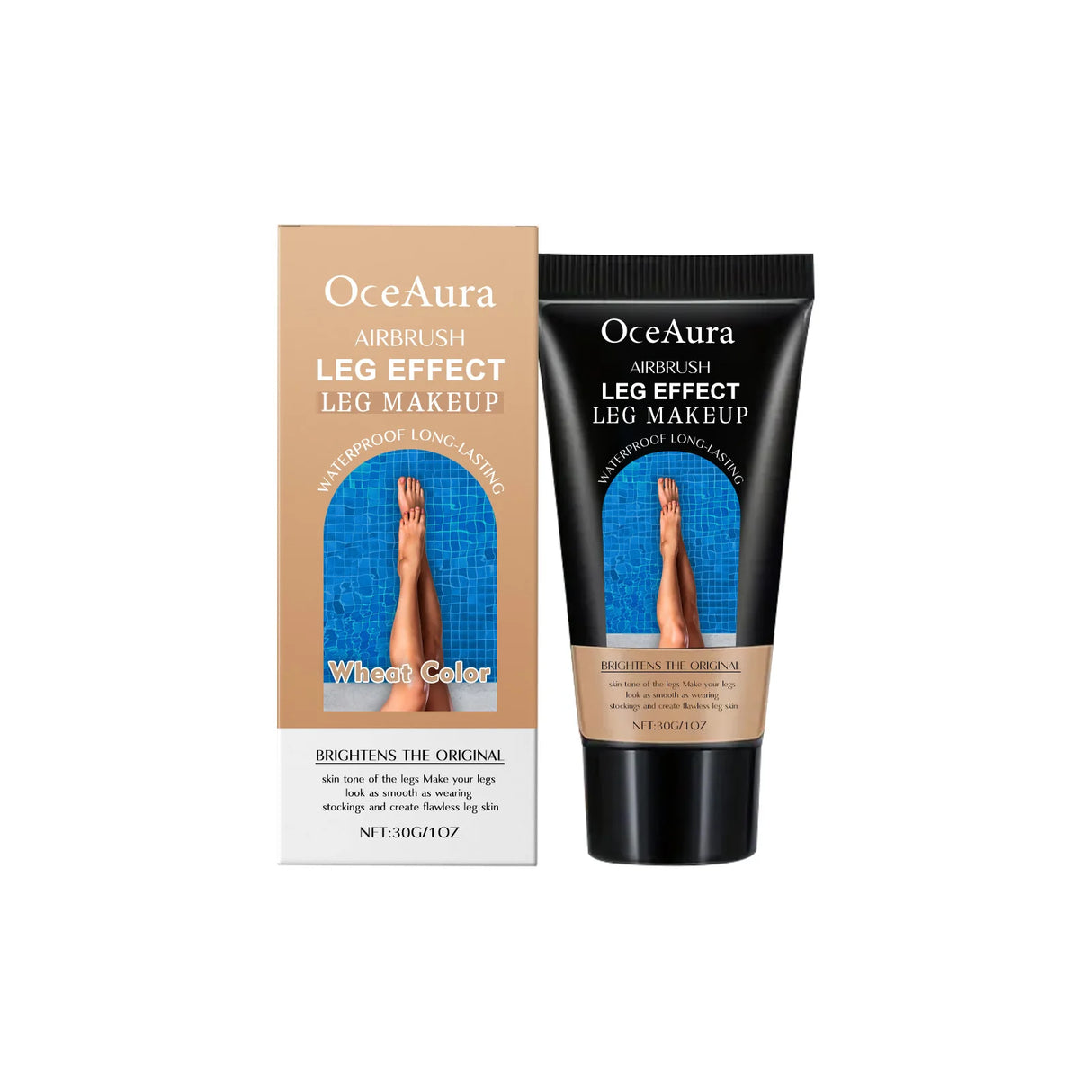Loción de maquillaje para piernas, corrector duradero, tono de piel uniforme, bronceado artificial, resistente al agua, hidratante, brillo natural, crema de base corporal marrón