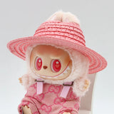 Chapeau Labubu ouvert en paille tissée, accessoire de fête, style campagnard, tenue Labubu pour soirée assise