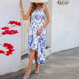 Summer Holiday Dress Women Casual Sleeveless A-Line Party Long Dress Boho Casual Sleeveless Party Dress 2024 - Lootquake