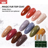 Vendeeni - Esmalte de uñas en gel con efecto mate brillante, capa superior de terciopelo afelpado, UV LED, 15 ml