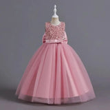 Teens Girls Bridesmaid Dresses For Wedding 5-14 Yrs Kids Sequin Birthday Party Long Dress Girls Evening Formal Pageant Vestidos - Lootquake