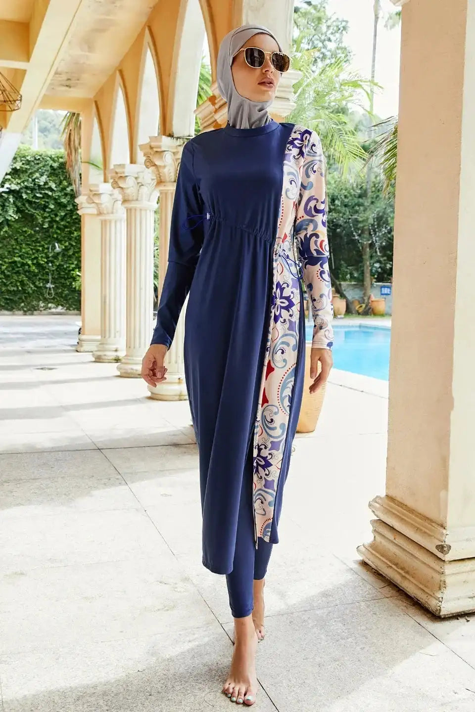 Burkini Muslim Swimwear 2023 Swimming Suit For Women Modest Swimsuit Islamic Clothing Sets Fashion Long Dress Turban Full Cover - Lootquake