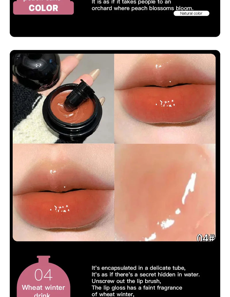 Lip Essence Mouth Red Lip Glaze Mirror Gloss Nude Lip Gloss Moisturizing Lipstick For Women Waterproof And Long-lasting Lipstick