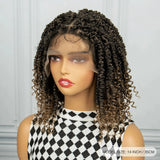 1B/27 Short Passion Twist Lace Front Wig | Knotless Braids | Baby Hair | Synthetic Twist Spring Wig