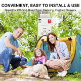Calentador de agua instantáneo sin tanque de 6 litros para acampar al aire libre, a gas propano, con cabezal de ducha, para auto, camión y tienda de campaña.