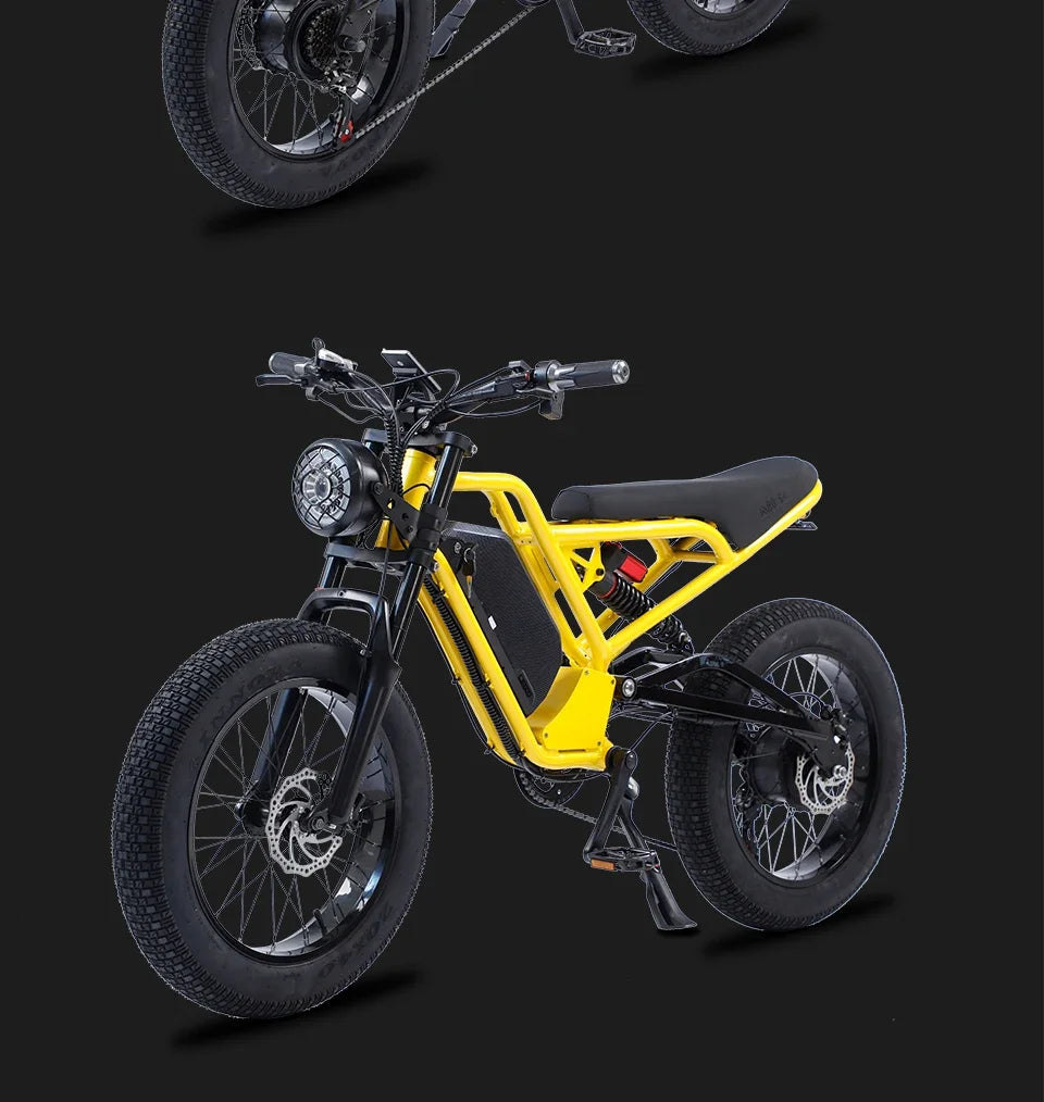 Bicicleta eléctrica AKEZ de 18 Ah, 1500 W, 48 V, para adultos, de 20 pulgadas, con freno hidráulico de aceite.