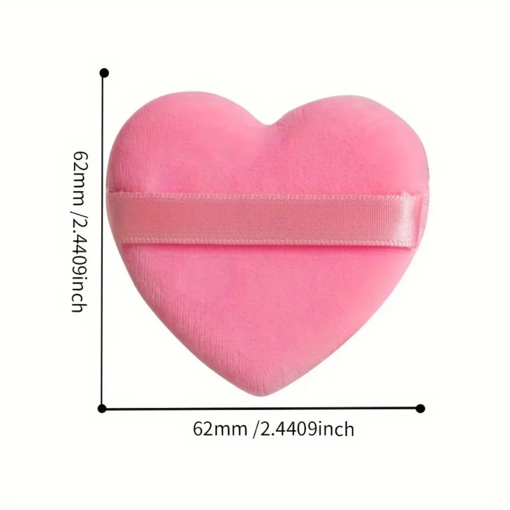 Heart Shaped Velvet Powder Puffs Dry Wet Dual Use 10Pcs All-Purpose Makeup Foundation Blending Sponge Set