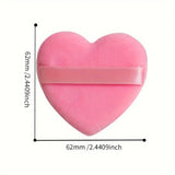 Heart Shaped Velvet Powder Puffs Dry Wet Dual Use 10Pcs All-Purpose Makeup Foundation Blending Sponge Set