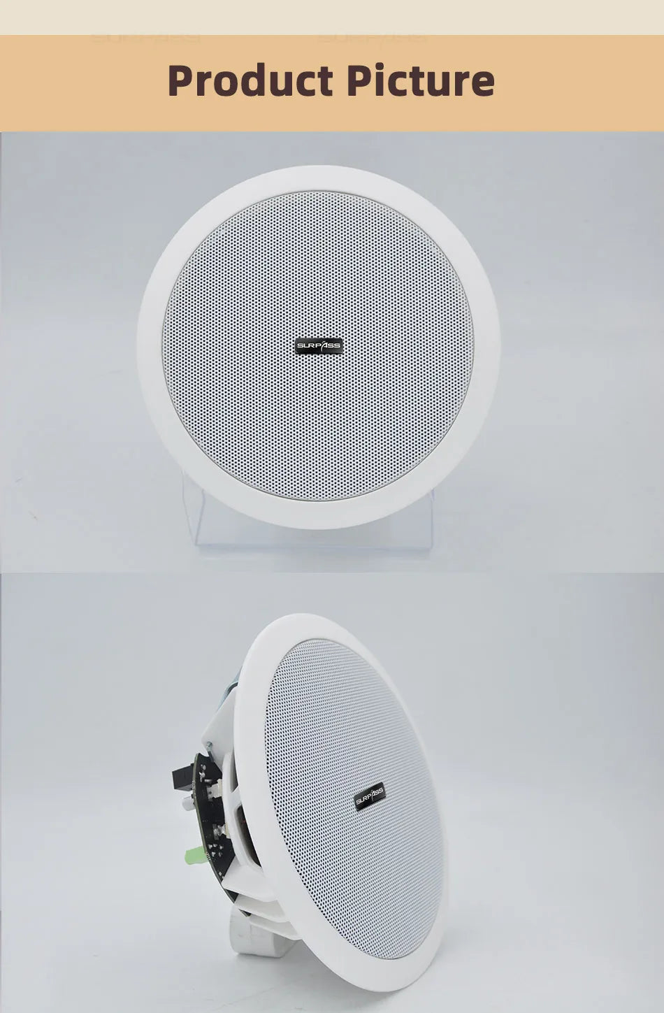 Amplificateur de classe D intégré, haut-parleur de plafond compatible Bluetooth à gamme complète, pour musique de fond de cinéma maison, bonne qualité