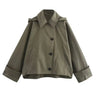 Autumn Winter Army Green Windbreaker Jacket Women Streetwear Loose Oversize Hooded Overcoat Female Single Breasted Thicken Coat - Lootquake