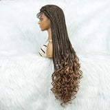 36" Knotless Braids Wig with Curly Ends | Lace Front | Synthetic Hair | Black Women