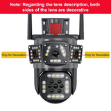 Caméra de surveillance extérieure WiFi 6K 12MP avec suivi de mouvement et zoom PTZ, trois écrans, vue à 360°